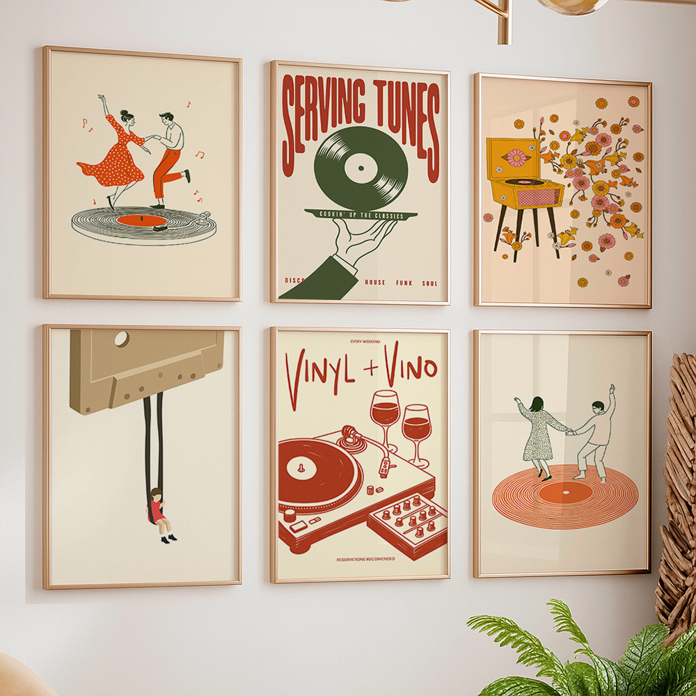 1pc Vintage Music Canvas Poste - Musical Instrument Tuba 评论和价格