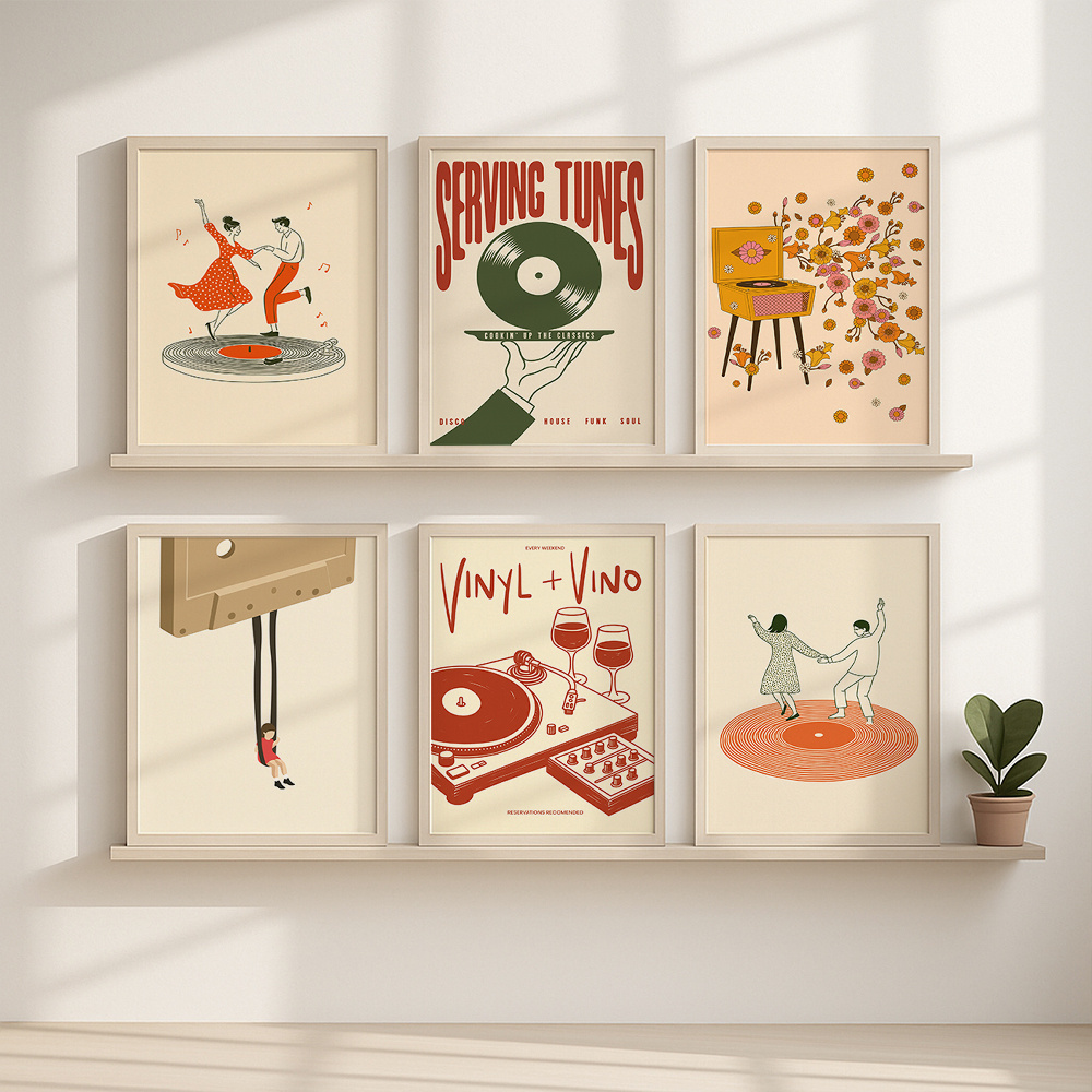 1pc Vintage Music Canvas Poste - Musical Instrument Tuba 评论和价格