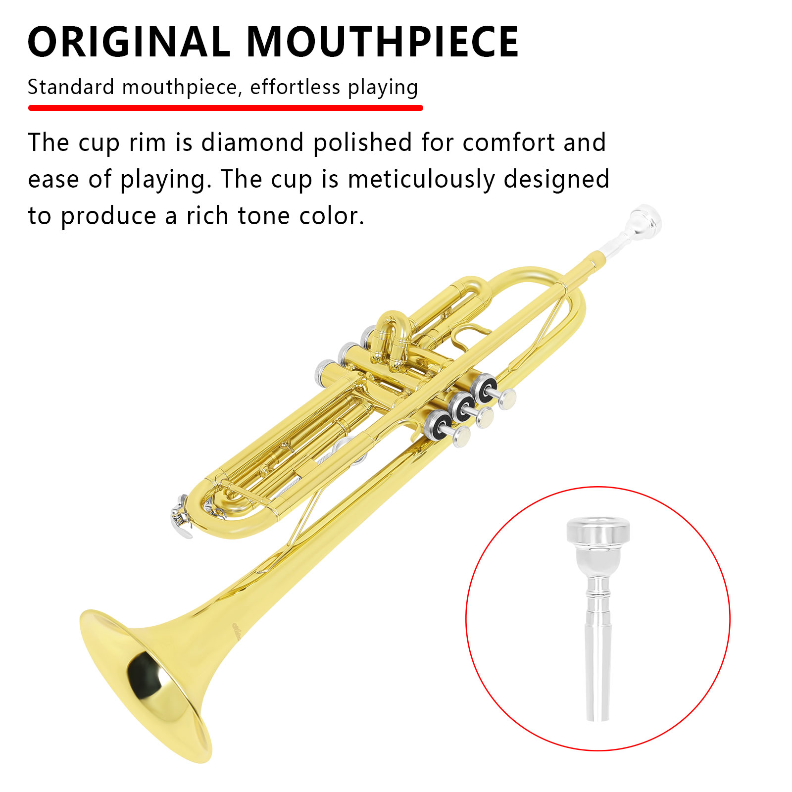  Lacquer Gold Brass Trumpet B - Musical Instrument In Orchestra 评论和价格